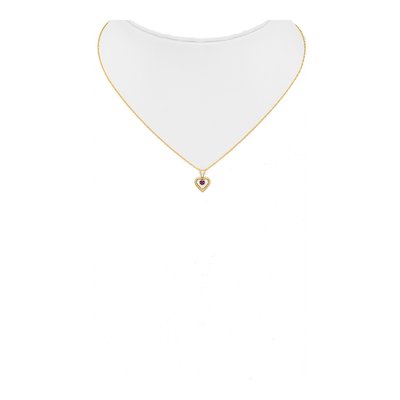 14K Yellow Gold Rhodolite Garnet Heart Pendant Necklace – view 4
