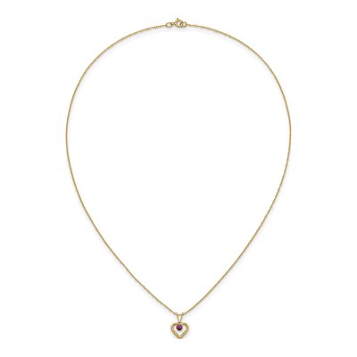14K Yellow Gold Rhodolite Garnet Heart Pendant Necklace – view 6