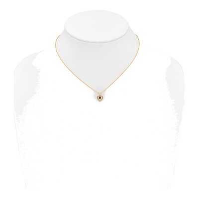 14K Yellow Gold Sapphire Heart Pendant Necklace – view 4