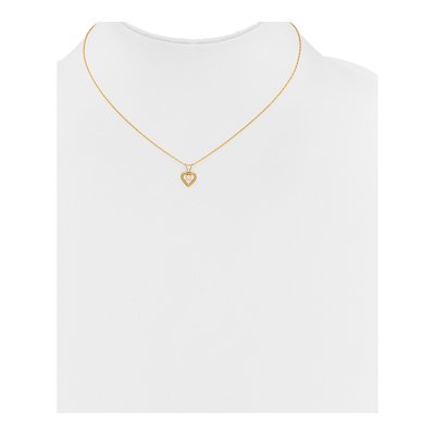 14K Yellow Gold Opal Girls' Heart Pendant Necklace – view 4
