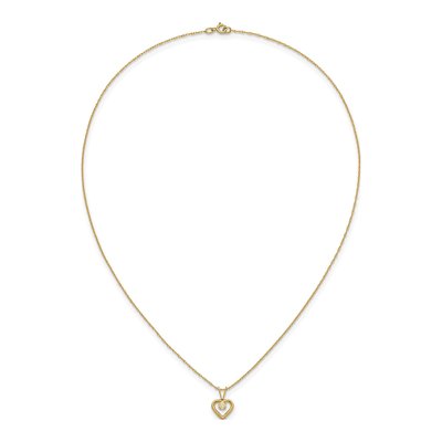 14K Yellow Gold Opal Girls' Heart Pendant Necklace – view 6