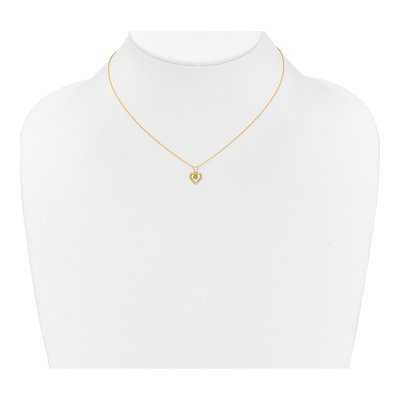 14K Yellow Gold Citrine Girls' Heart Pendant Necklace – view 4