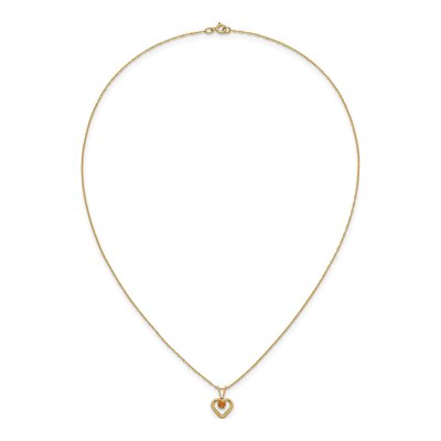 14K Yellow Gold Citrine Girls' Heart Pendant Necklace – view 6