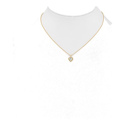 14K Yellow Gold Swiss Blue Topaz Girls' Heart Pendant Necklace – view 4