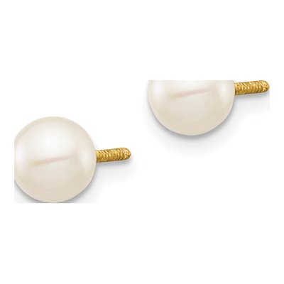 14K Yellow Gold Freshwater Cultured Pearl Stud Earrings – view 2