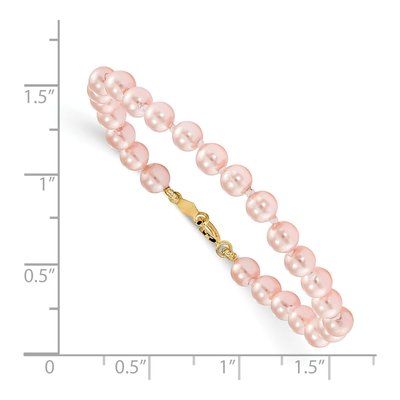 14K Yellow Gold Simulated Pearl Girls' Bracelet – view 2