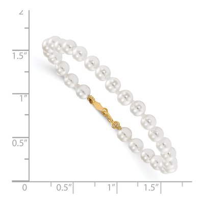14K Yellow Gold Simulated Pearl Girls' Bracelet – view 2