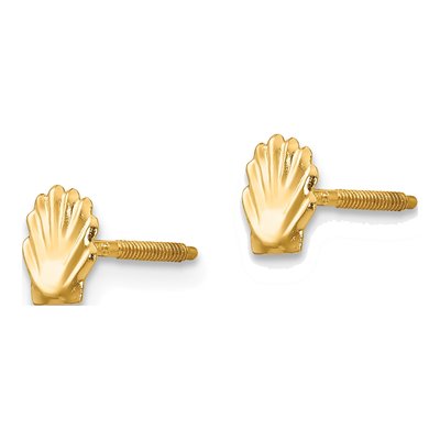 14K Yellow Gold Shell Screw Back Stud Earrings – view 3