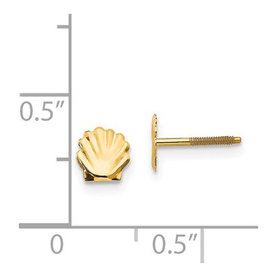 14K Yellow Gold Shell Screw Back Stud Earrings – view 5