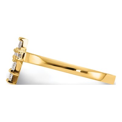 14K Yellow Gold CZ Cross Baby Ring – view 3