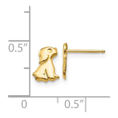 14K Yellow Gold Sitting Dog Stud Earrings – view 5