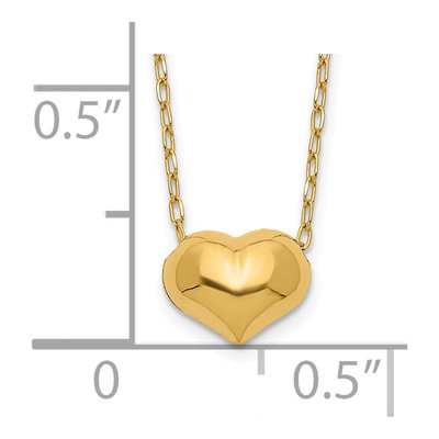 14K Yellow Gold Girls' Heart Pendant Necklace – view 4