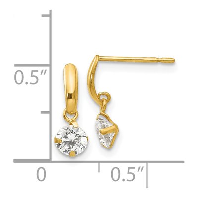 14K Yellow Gold CZ Dangle Earrings – view 5