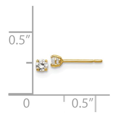 14K Yellow Gold 2.5mm Round CZ Stud Earrings – view 5