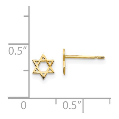 14K Yellow Gold Star of David Stud Earrings – view 5