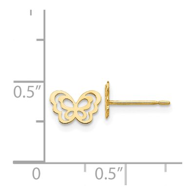 14K Yellow Gold Butterfly Stud Earrings – view 5