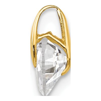14K Yellow Gold CZ Heart Pendant – view 3