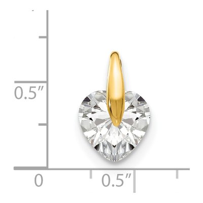 14K Yellow Gold CZ Heart Pendant – view 4