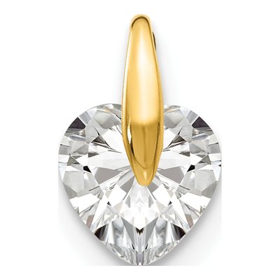 14K Yellow Gold CZ Heart Pendant