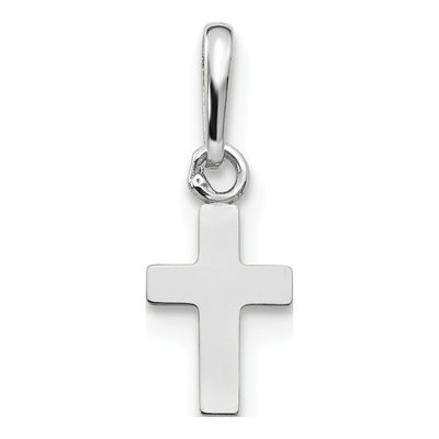 14K White Gold Kids' Cross Pendant
