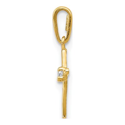 14K Yellow Gold CZ Cross Pendant – view 3