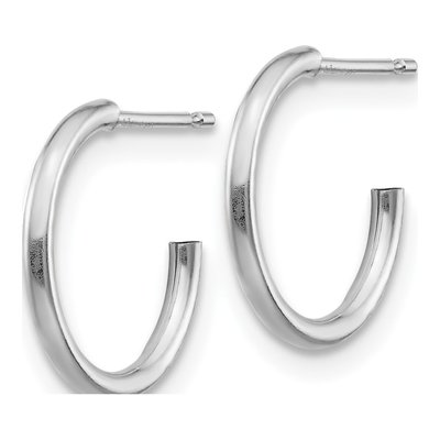 14K White Gold 13mm Hoop Earrings – view 2