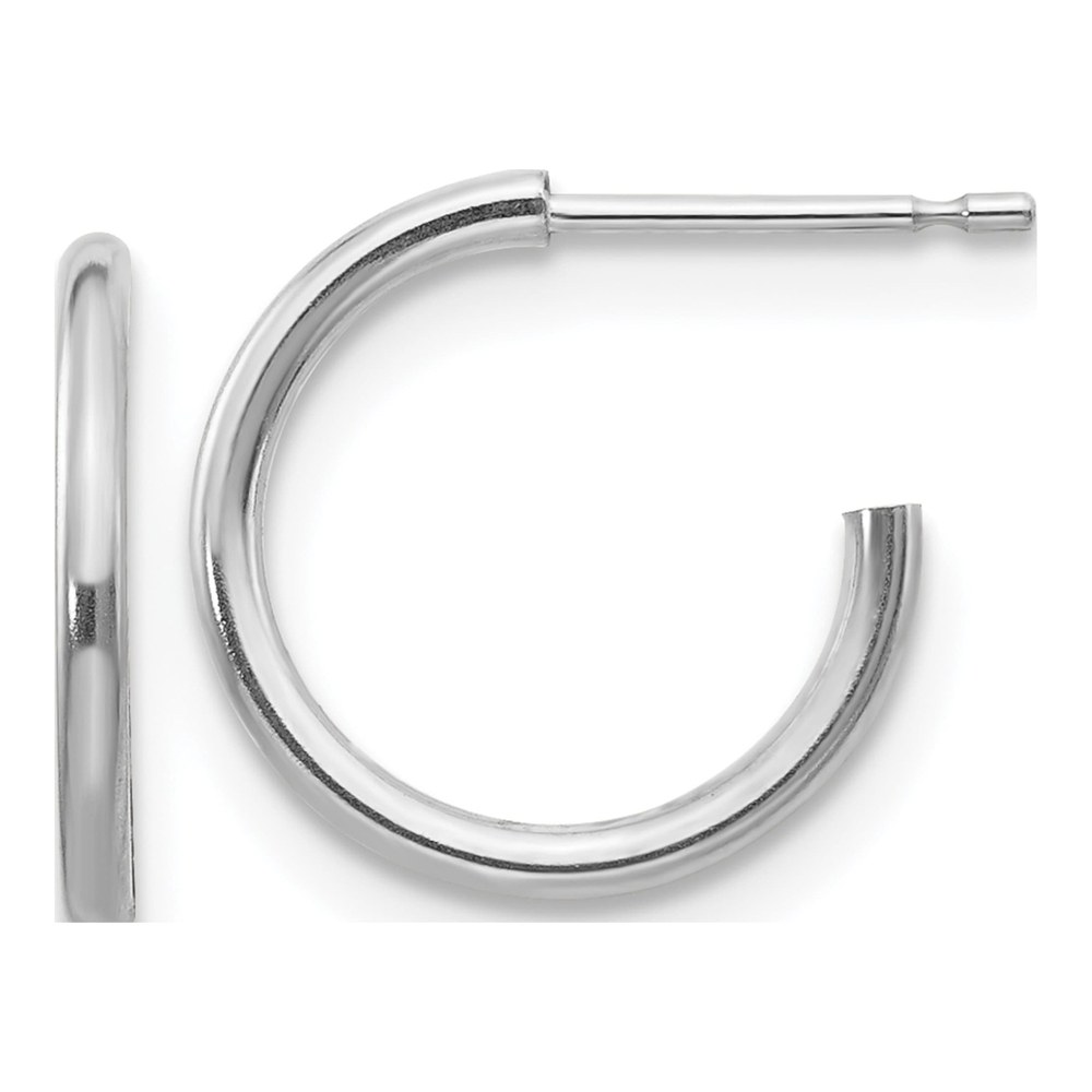 14K White Gold 13mm Hoop Earrings