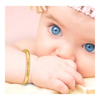 14K Yellow Gold Kids Hinged Bangle Bracelet – view 6