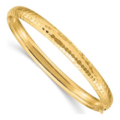 14K Yellow Gold Kids Hinged Bangle Bracelet