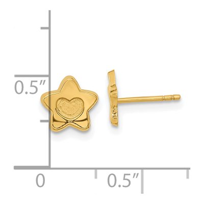 14K Yellow Gold Heart-In-Star Stud Earrings – view 4