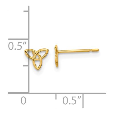 14K Yellow Gold Kids' Celtic Knot Stud Earrings – view 4