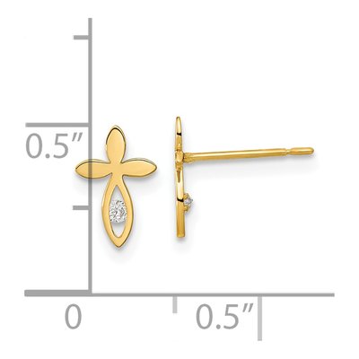 14K Yellow Gold Girls' Heart Stud Earrings – view 5