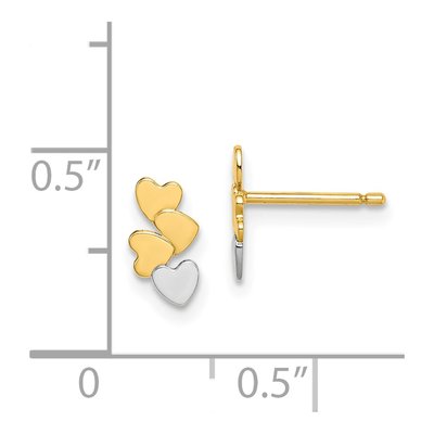 14K Yellow Gold Hearts Stud Earrings – view 5