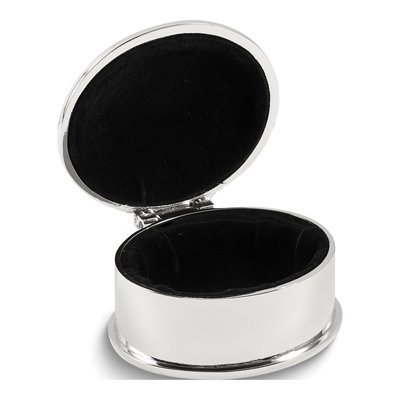 Silver-Tone Oval Beaded Jewelry Box – view 2