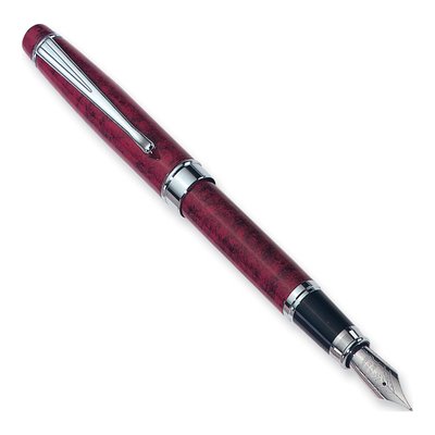 Charles Hubert Red Fountain Pen with Chrome Accents
