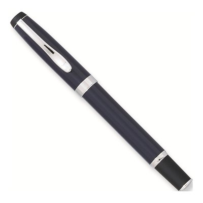 Charles Hubert Dark Blue Rollerball Pen, Silver Accents