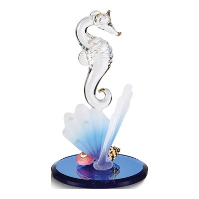 Seahorse And Shell Handcrafted Glass Figurine – view 2