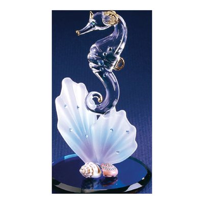 Seahorse And Shell Handcrafted Glass Figurine – view 3