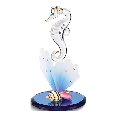 Seahorse And Shell Handcrafted Glass Figurine