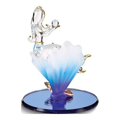 Mermaid & Shell Glass Figurine with 22k Gold Trim – view 2