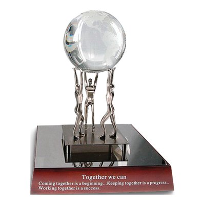 Together We Can Crystal Globe Desk Award