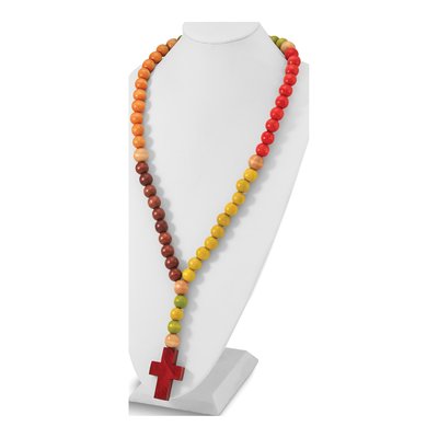 Multi-Colored Wooden Beads Children's Rosary – view 3