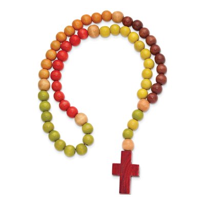 Multi-Colored Wooden Beads Children's Rosary