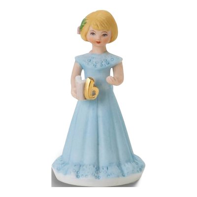 Growing Up Birthday Girls Blonde Age 6 Porcelain Bisque Figurine