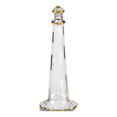 Handcrafted Glass Lighthouse Figurine with 22k Gold Trim – view 2