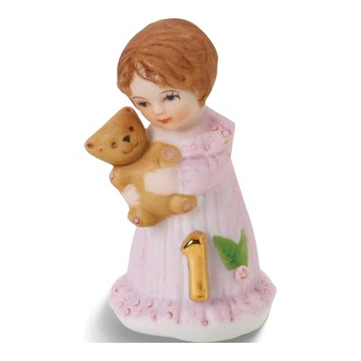 Growing Up Birthday Girls Brunette Age 1 Porcelain Bisque Figurine