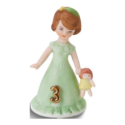 Growing Up Girls Age 3 Brunette Porcelain Figurine