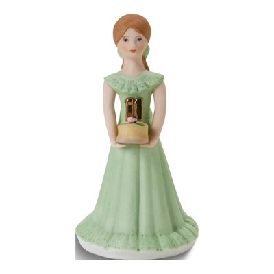 Growing Up Girls Age 11 Brunette Birthday Figurine