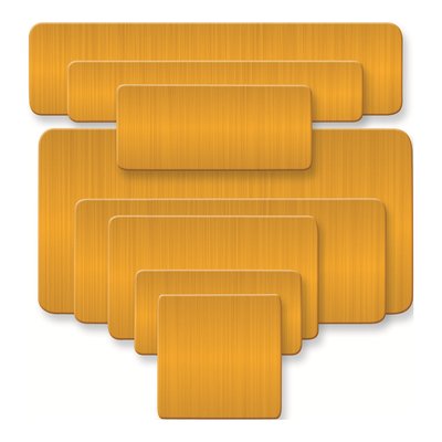 Satin Brass Engravable Plates - Set of 8