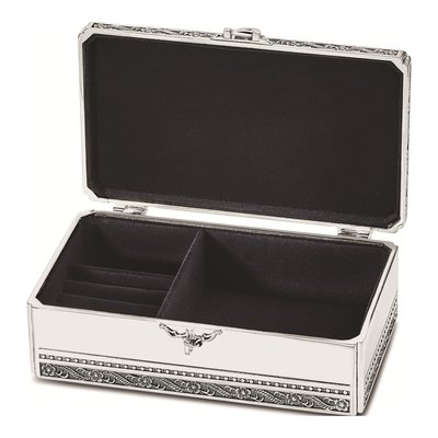 Silver-Plated Locking Jewelry Box with Crystals – view 2
